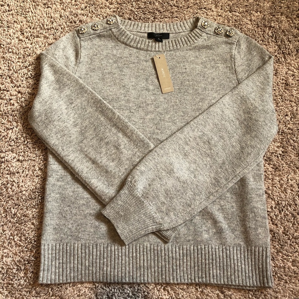 NWT J Crew Rhinestone Studded Sweater